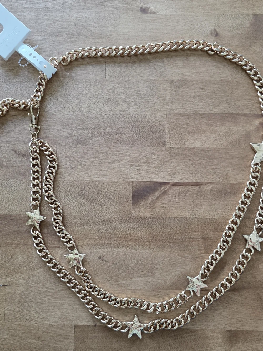 Haute Hippie Gold Metal Hammered Star Swag Belt